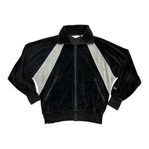 Christian Dior Monsieur Black Vintage Velvet Full Zip Sweater L